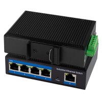 LogiLink Switch industriel Gigabit Ethernet PoE, 5 ports