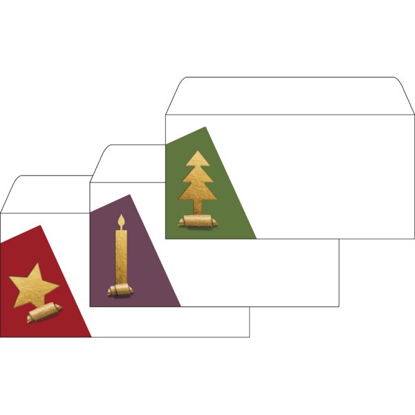 sigel Set denveloppes à motif de Noël Cut-out style, long