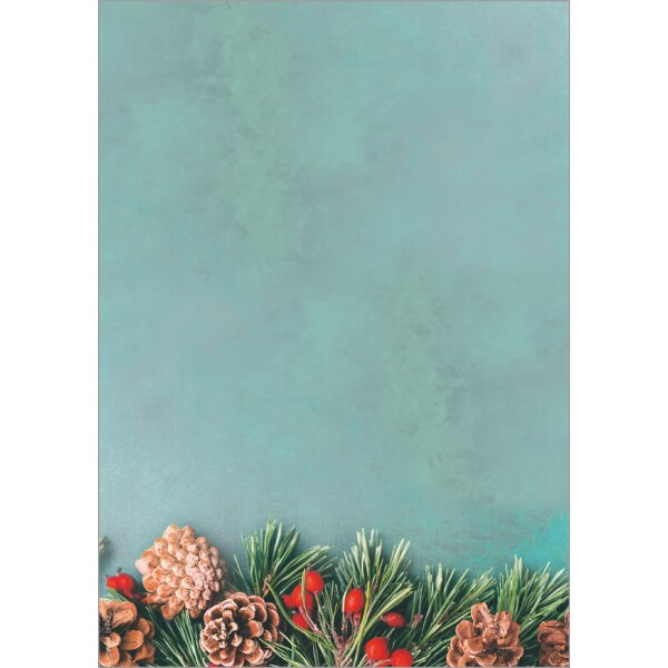 sigel Papier à motif de Noël Christmas with apples, A4