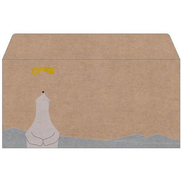 sigel Enveloppe de Noël Polar bear with shooting star,long