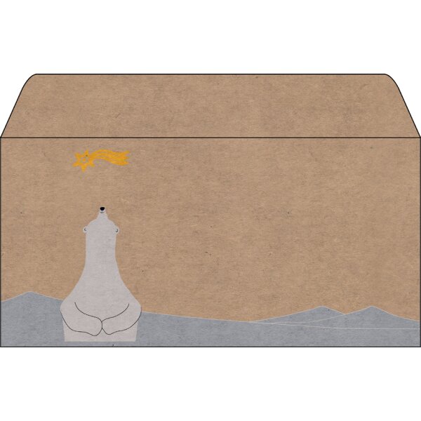 sigel Enveloppe de Noël Polar bear with shooting star,long