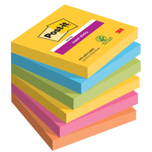 Post-it Bloc-note adhésif super sticky notes, 127 x 76 mm