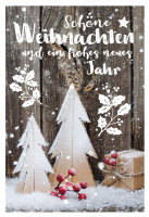 SUSY CARD Weihnachtskarte Dekoration vor Zaun