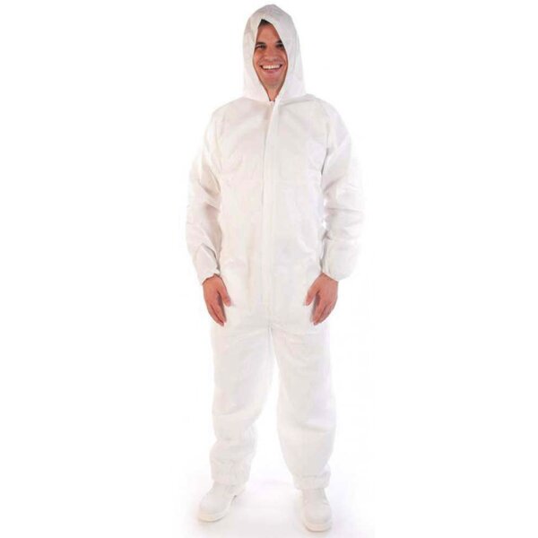 HYGOSTAR Combinaison PP avec capuche, XXL, blanc