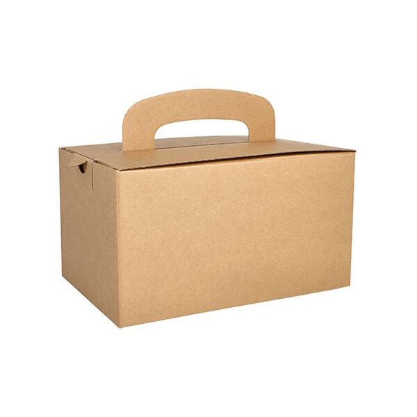 PAPSTAR Boîte repas pure, avec poignée de transport, brun