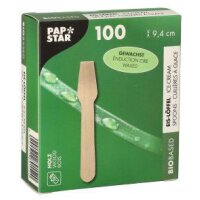 PAPSTAR Cuiller à glace en bois pure, cirée