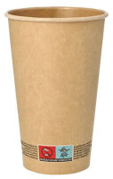 PAPSTAR Gobelet en carton pure, 0,4 l, brun