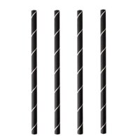 PAPSTAR Paille en papier pure, 150 mm, noir / blanc