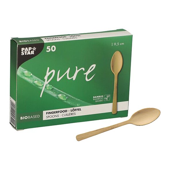 PAPSTAR Cuiller Fingerfood pure, 95 mm, naturel