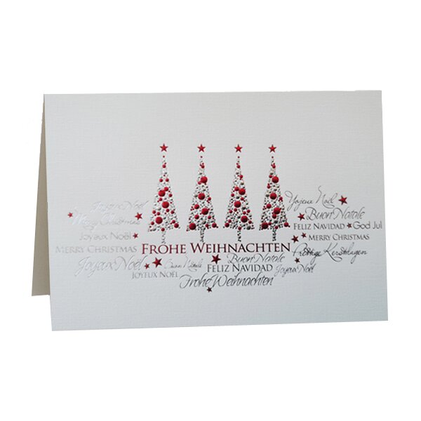 RÖMERTURM Weihnachtskarte "Silberrote Weihnachtsbäume"