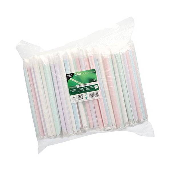 PAPSTAR Paille en papier, 200 mm, couleurs assorties