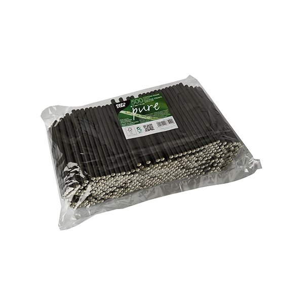 PAPSTAR Paille en papier pure, 250 mm, noir