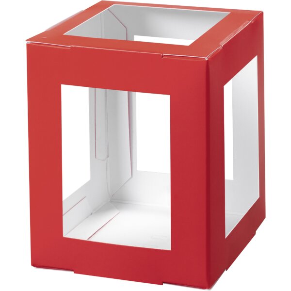 folia Pièces en carton pour lanterne, 135x135x180 mm, rouge