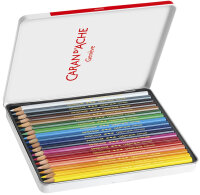 CARAN DACHE Crayons de couleur Swisscolor, étui métal de 12