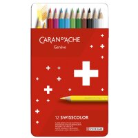 CARAN DACHE Buntstifte SWISSCOLOR, 12er Metalletui