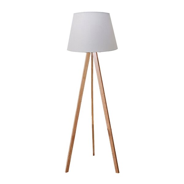 UNiLUX Lampadaire à LED TOOKA, hauteur 1520 mm, blanc/bambou