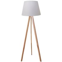 UNiLUX Lampadaire à LED TOOKA, hauteur 1520 mm, blanc/bambou