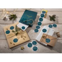 sigel Sticker de Noël Christmas tree petrol, en rouleau