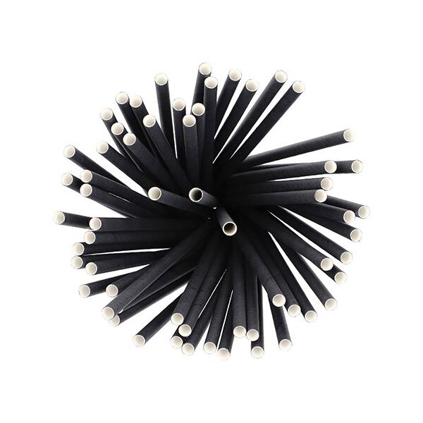 PAPSTAR Papier-Trinkhalm "pure", 250 mm, schwarz