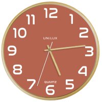 UNiLUX Horloge murale à quartz BALTIC, rouge brique