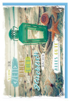 SUSY CARD Grusskarte "Laterne am Strand"