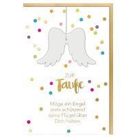 SUSY CARD Taufkarte Engelsflügel