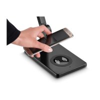 CEP Tischleuchte AGILE CLED-0370sch schwarz, dimmbar, Qi...