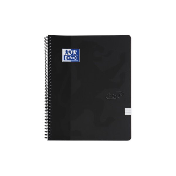 OXFORD Touch Spiralheft 400134120 A4, kariert 70 Blt, schwarz