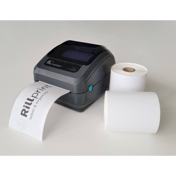 rillprint Rollenetiketten Zebra, 102 x 210 mm, weiss