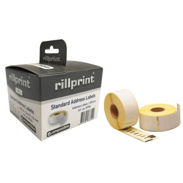 rillprint Rollenetiketten, 104 x 159 mm, weiss, permanent