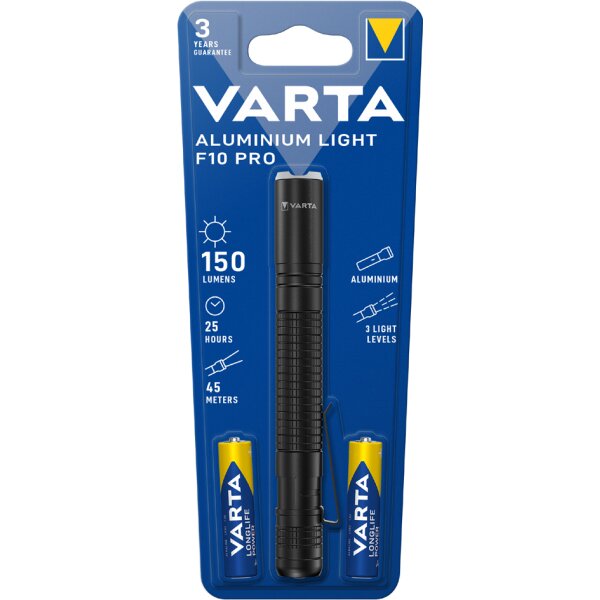 VARTA Lampe de poche aluminium Light F10 Pro, noir