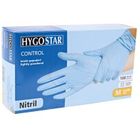 HYGOSTAR Gant nitrile CONTROL, L, poudré, bleu