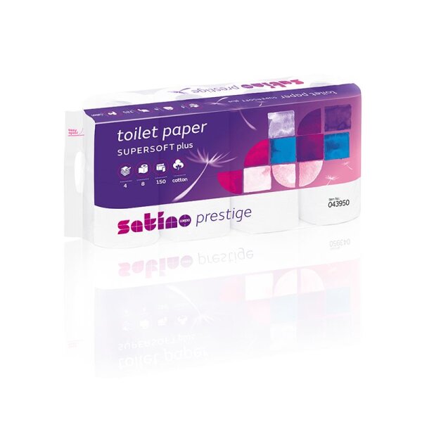 Satino Prestige Toilettenpapier supersoft 4-lagig hochweiss - 1 Palette (2112 Rollen)