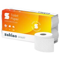 SATINO Smart Recycling Papier de toilette extra blanc, 3 couches, 250 feuilles - 1 Palette (960 rouleaux)