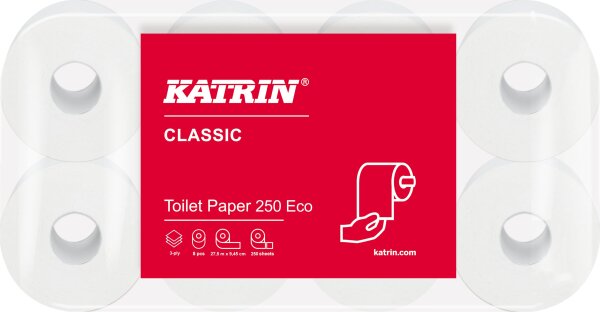 Katrin Classic Toilettenpapier Recycling eco 3-lagig weiss - 1 Palette (1512 Rollen)