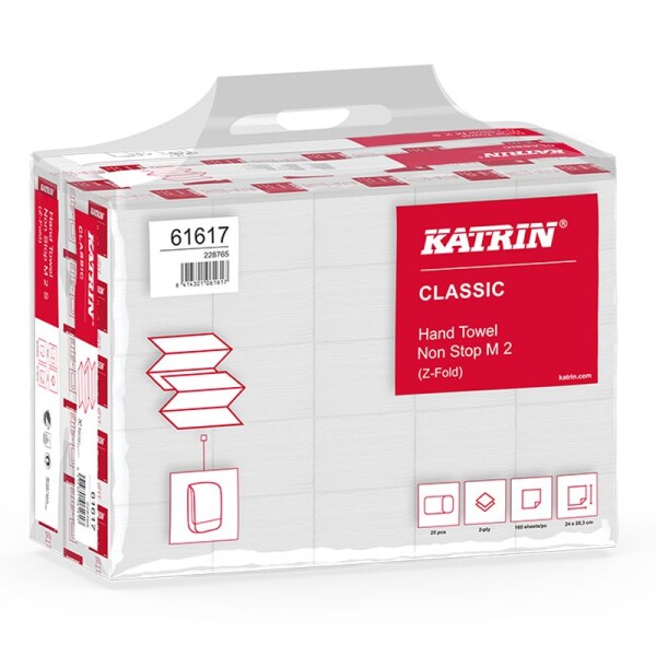 Katrin Classic Falthandtücher Recycling Z-Falz 2-lagig weiss - 1 Palette (160000 Stück)