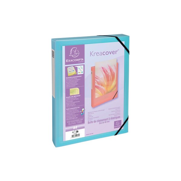 EXACOMPTA Dossier de coll. Aquarel A4 59279E ass., &eacute;lastique,Creacover 40mm