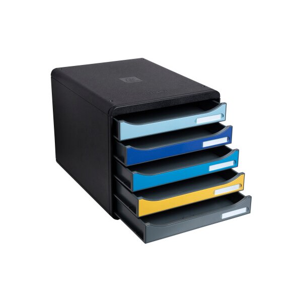EXACOMPTA Schubladenbox BeeBlue A4+ 3094202D Big Box Plus, 5 Schubladen ...