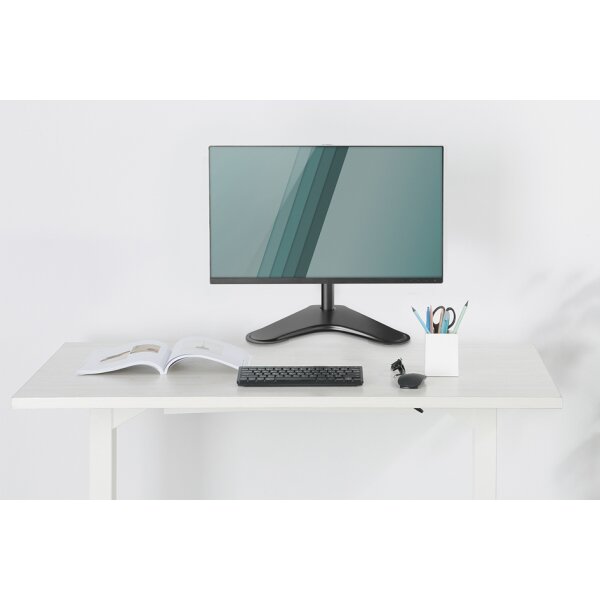DIGITUS Monitorhalterung mit Standfuss, schwarz matt