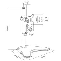 DIGITUS Support pour écran universel, noir mat