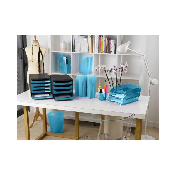EXACOMPTA Corbeille &agrave; papier ECOBIN, 15 litres, turquoise