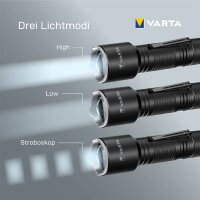 VARTA Taschenlampe Aluminium Light F30 Pro, schwarz