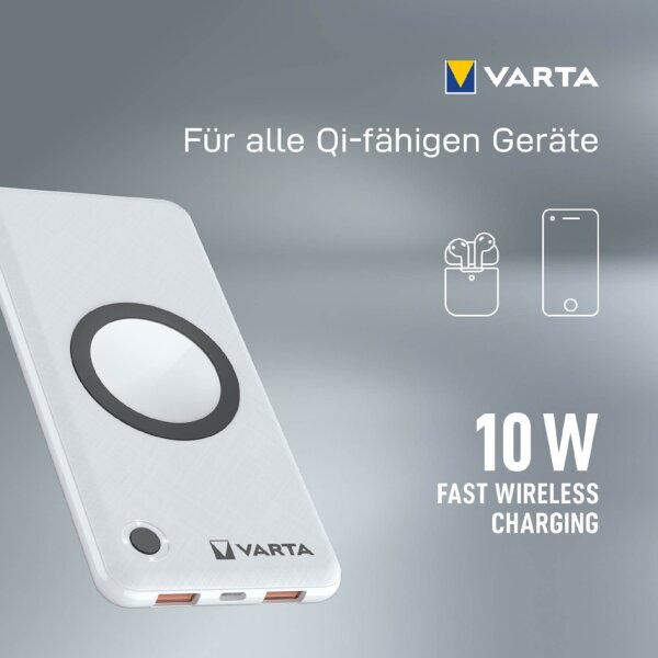 VARTA Powerbank Wireless, 15.000 mAh, blanc