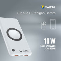 VARTA Zusatzakku "Wireless Power Bank", 15.000 mAh, weiss