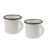 APS Emaille-Henkelbecher, 350 ml, 2er Set
