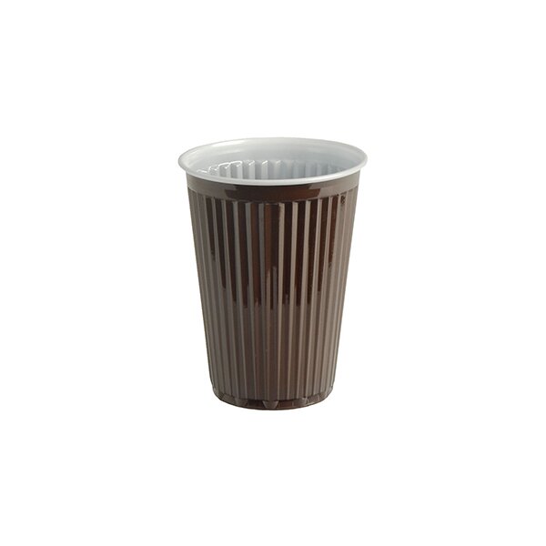 STARPAK Kunststoff-Thermobecher, 0,18 l, braun/weiss, 100er