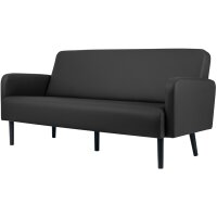 PAPERFLOW 3-Sitzer Sofa LISBOA, Kunstlederbezug, schwarz