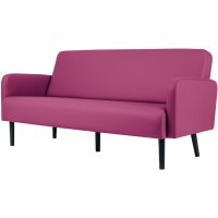PAPERFLOW 3-Sitzer Sofa LISBOA, Kunstlederbezug, schwarz
