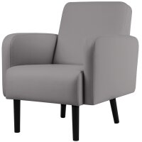 PAPERFLOW Fauteuil LISBOA, habillage simili cuir, gris