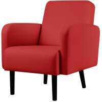 PAPERFLOW Fauteuil LISBOA, habillage simili cuir, rouge